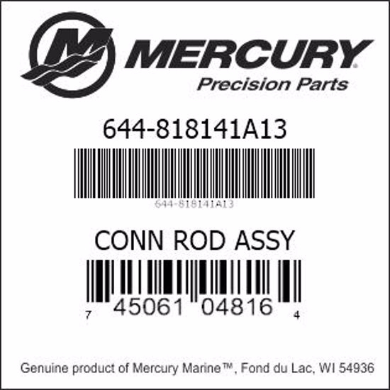 Bar codes for Mercury Marine part number 644-818141A13