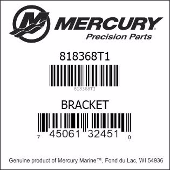 Bar codes for Mercury Marine part number 818368T1