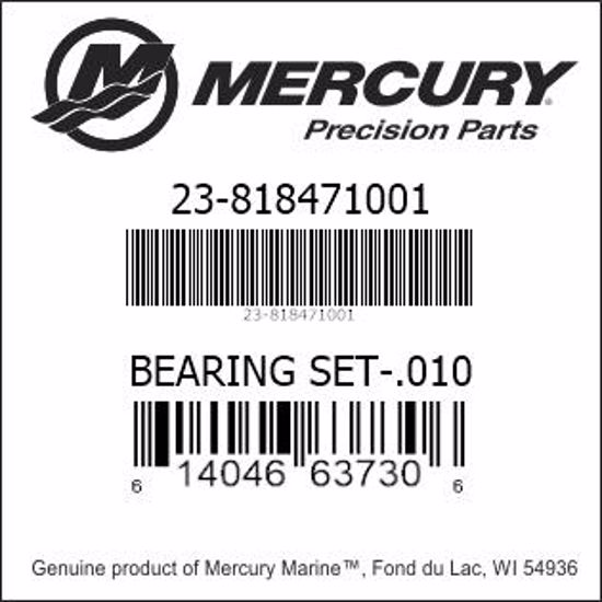Bar codes for Mercury Marine part number 23-818471001