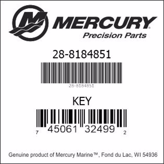 Bar codes for Mercury Marine part number 28-8184851