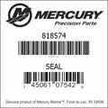 Bar codes for Mercury Marine part number 818574