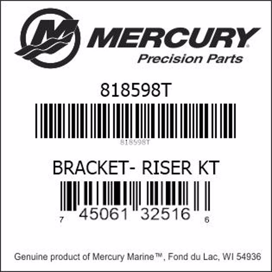 Bar codes for Mercury Marine part number 818598T