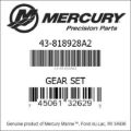 Bar codes for Mercury Marine part number 43-818928A2