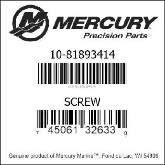 Bar codes for Mercury Marine part number 10-81893414