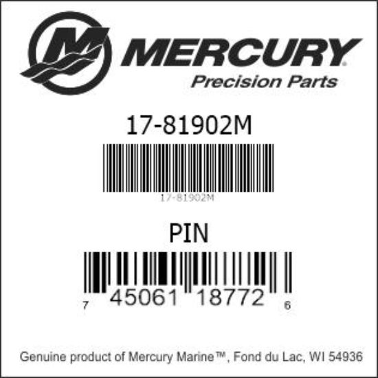 Bar codes for Mercury Marine part number 17-81902M
