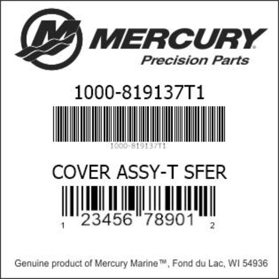 Bar codes for Mercury Marine part number 1000-819137T1