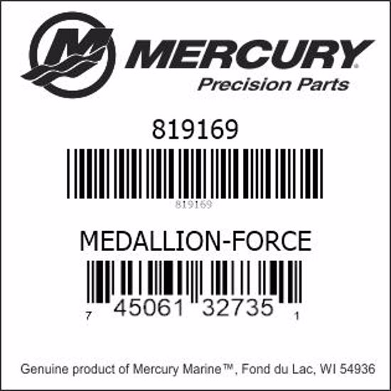Bar codes for Mercury Marine part number 819169