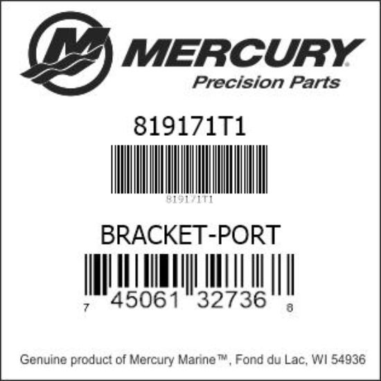 Bar codes for Mercury Marine part number 819171T1