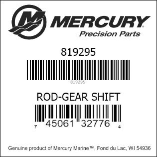Bar codes for Mercury Marine part number 819295