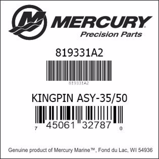 Bar codes for Mercury Marine part number 819331A2