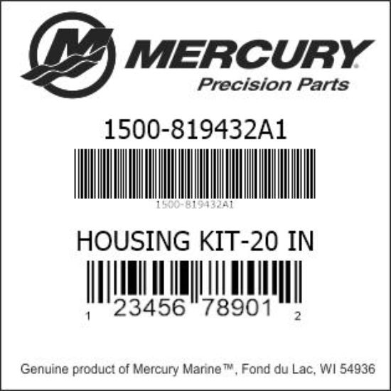 Bar codes for Mercury Marine part number 1500-819432A1