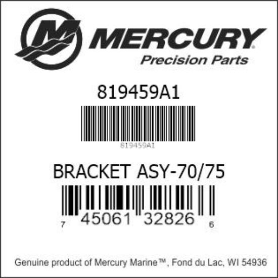 Bar codes for Mercury Marine part number 819459A1