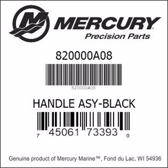 Bar codes for Mercury Marine part number 820000A08