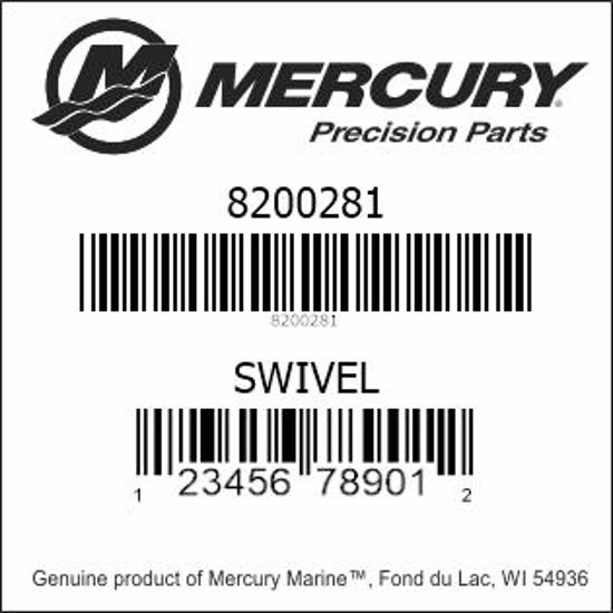 Bar codes for Mercury Marine part number 8200281