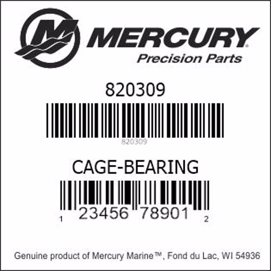 Bar codes for Mercury Marine part number 820309