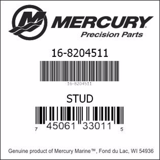 Bar codes for Mercury Marine part number 16-8204511