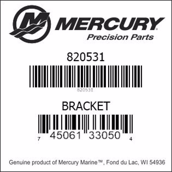 Bar codes for Mercury Marine part number 820531