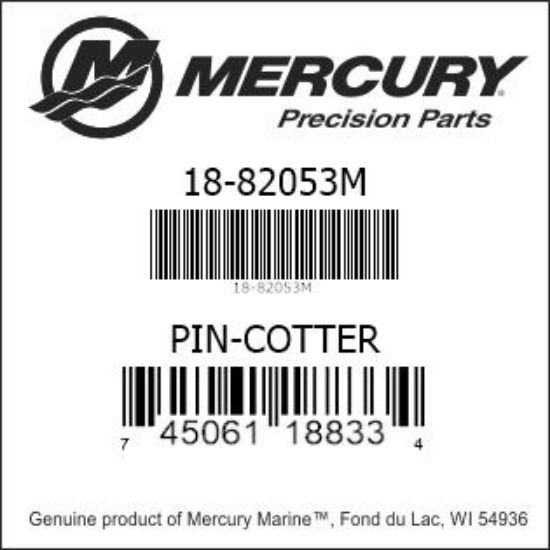 Bar codes for Mercury Marine part number 18-82053M