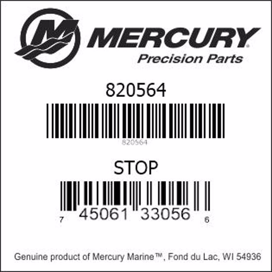 Bar codes for Mercury Marine part number 820564