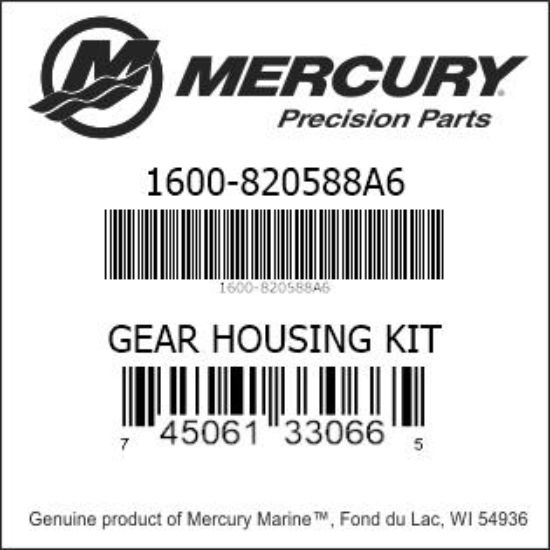 Bar codes for Mercury Marine part number 1600-820588A6