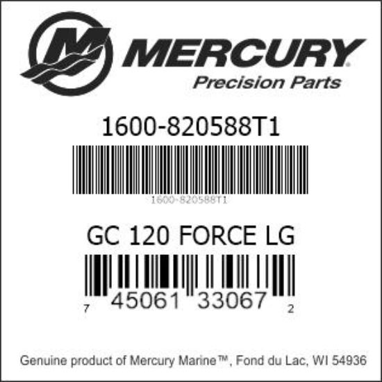 Bar codes for Mercury Marine part number 1600-820588T1