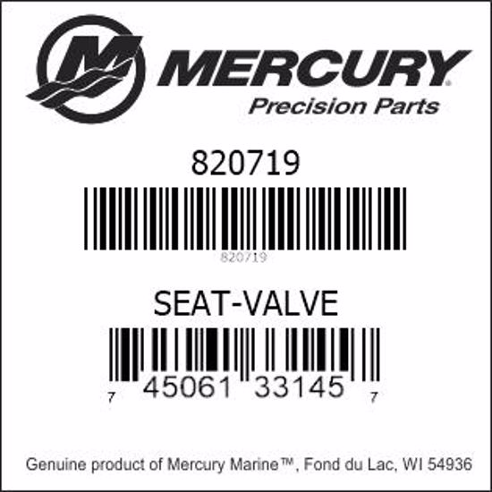 Bar codes for Mercury Marine part number 820719