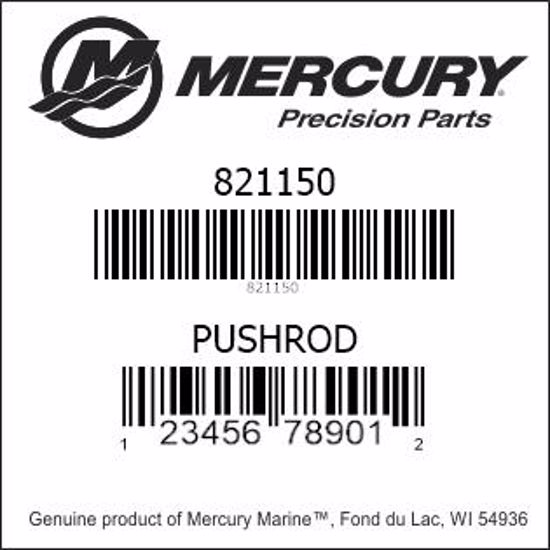 Bar codes for Mercury Marine part number 821150