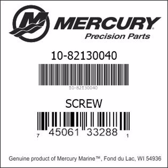 Bar codes for Mercury Marine part number 10-82130040
