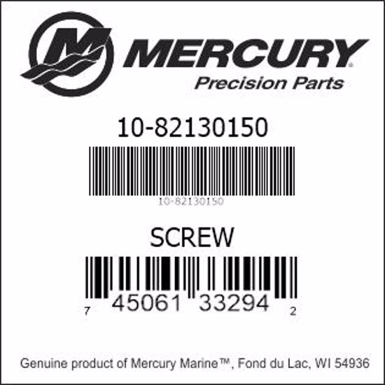 Bar codes for Mercury Marine part number 10-82130150