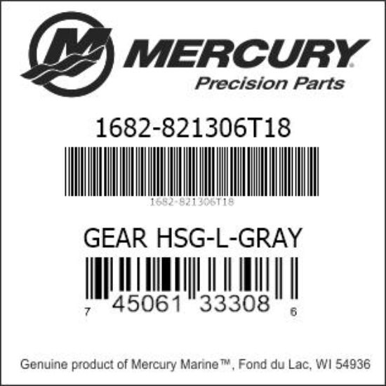 Bar codes for Mercury Marine part number 1682-821306T18
