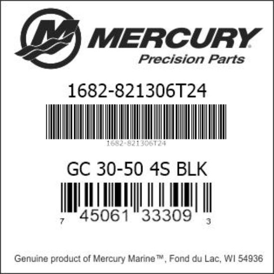 Bar codes for Mercury Marine part number 1682-821306T24