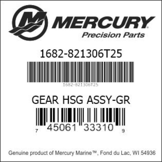 Bar codes for Mercury Marine part number 1682-821306T25