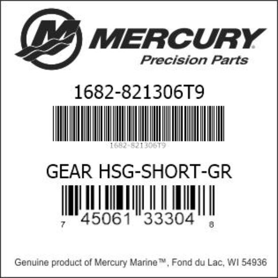 Bar codes for Mercury Marine part number 1682-821306T9