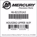 Bar codes for Mercury Marine part number 46-821351A3