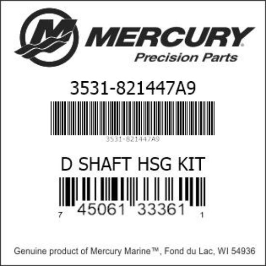 Bar codes for Mercury Marine part number 3531-821447A9