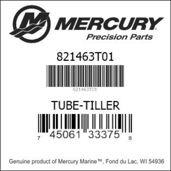 Bar codes for Mercury Marine part number 821463T01