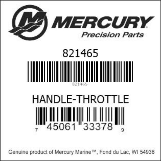 Bar codes for Mercury Marine part number 821465