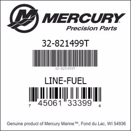 Bar codes for Mercury Marine part number 32-821499T