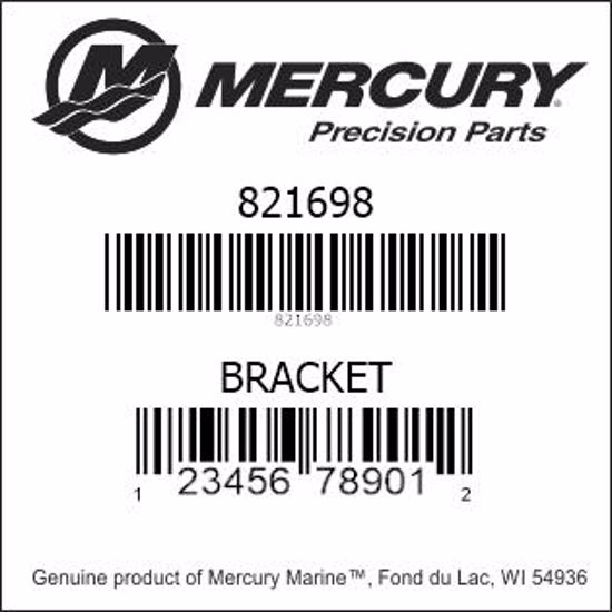 Bar codes for Mercury Marine part number 821698