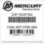 Mercury Marine part number 2187-821873A2 COWL-BOT-STBD-GRA Bar codes for Mercury Marine part number 2187-821873A2