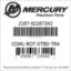 Mercury Marine part number 2187-821873A3 COWL-BOT-STBD-TRA Bar codes for Mercury Marine part number 2187-821873A3