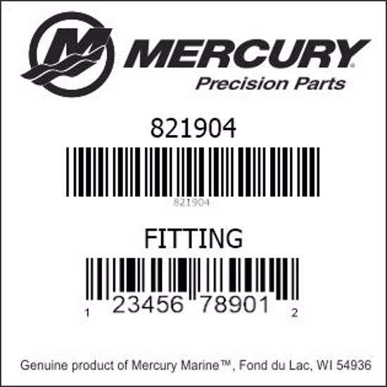 Bar codes for Mercury Marine part number 821904