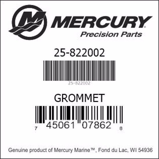 Bar codes for Mercury Marine part number 25-822002