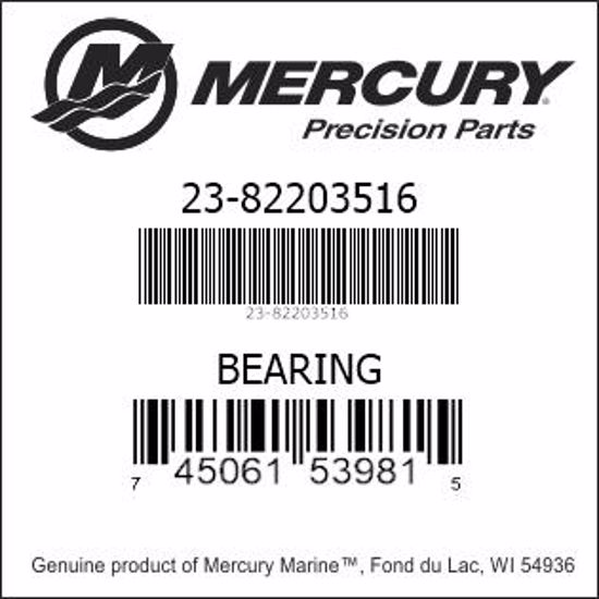 Bar codes for Mercury Marine part number 23-82203516