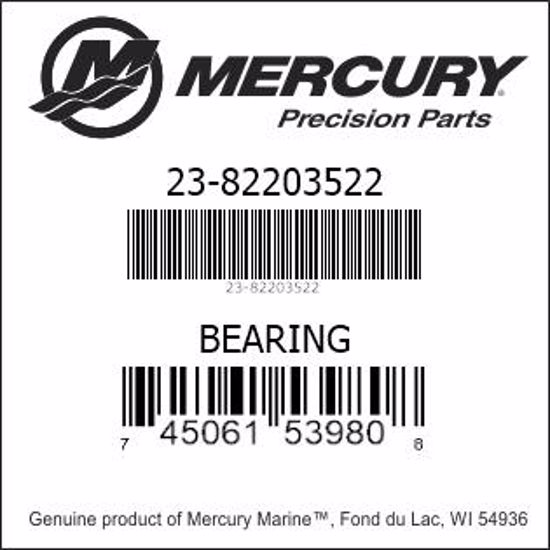 Bar codes for Mercury Marine part number 23-82203522