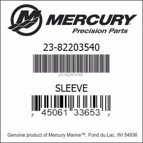 Bar codes for Mercury Marine part number 23-82203540