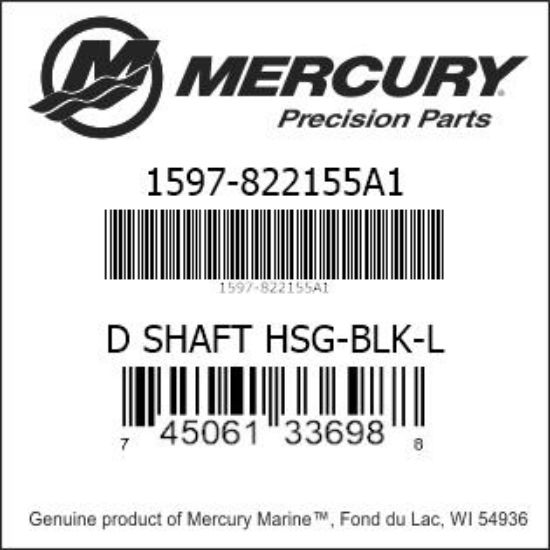 Bar codes for Mercury Marine part number 1597-822155A1