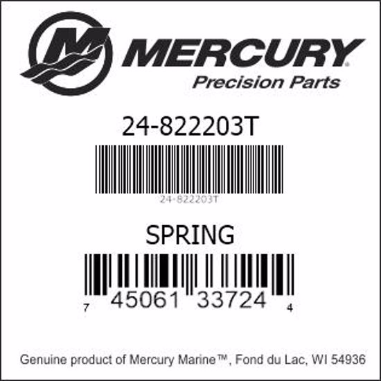 Bar codes for Mercury Marine part number 24-822203T
