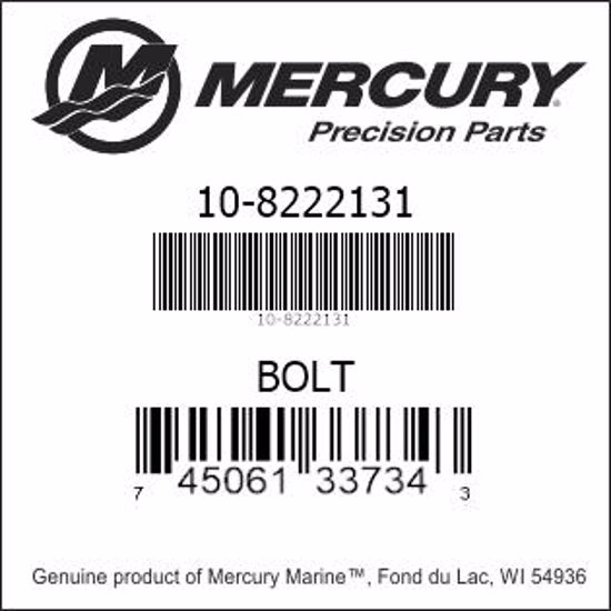 Bar codes for Mercury Marine part number 10-8222131