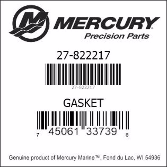 Bar codes for Mercury Marine part number 27-822217